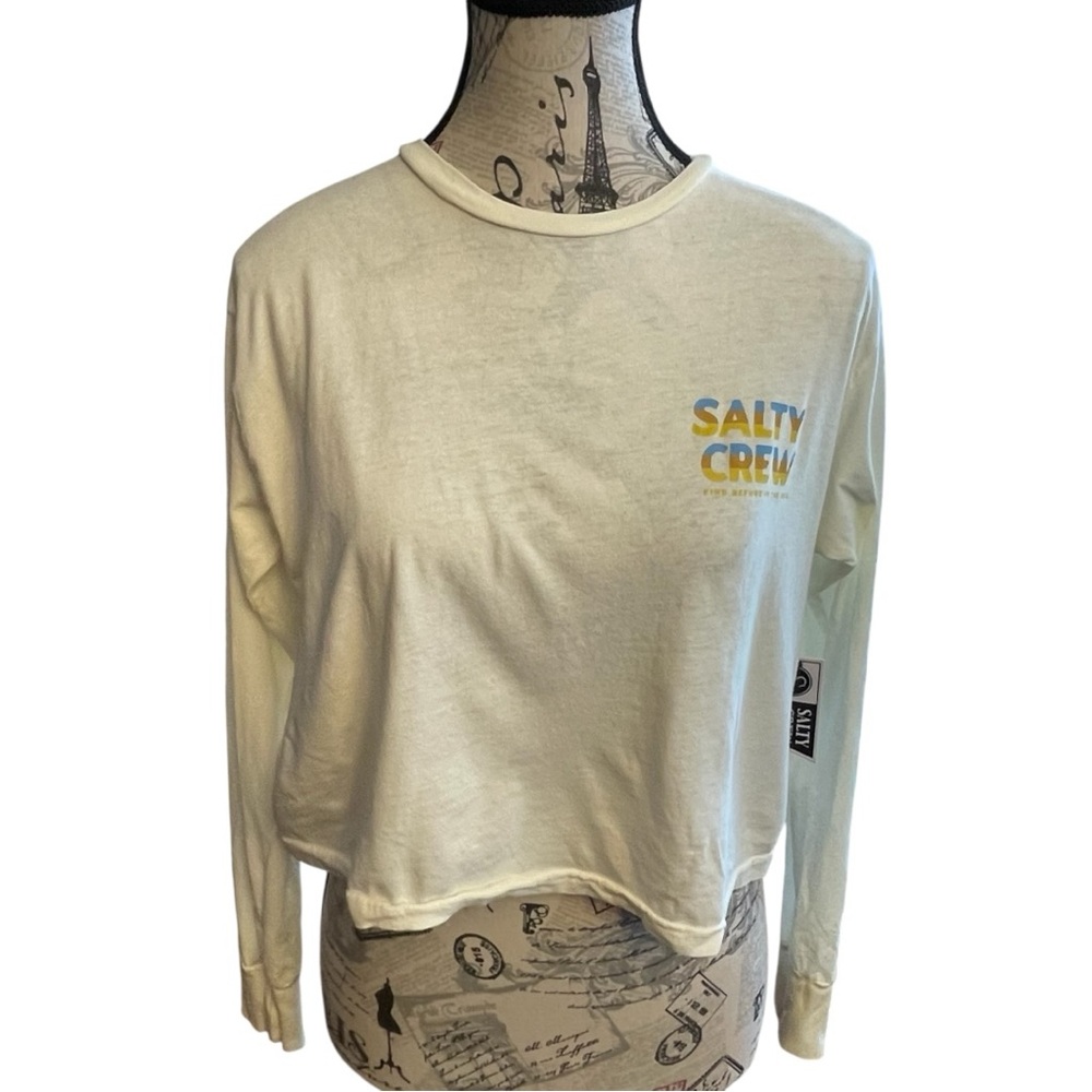 Salty Crew Women's White Long Sleeve Crop Top